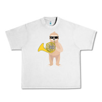 Lunar Rock funny sloth wearing sunglasses playing french horn Urban Heavy Tee - linhVisuals
