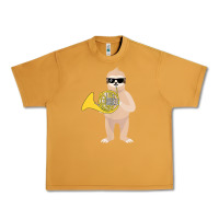 Peanut Butter funny sloth wearing sunglasses playing french horn Urban Heavy Tee - linhVisuals