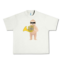 Pistachio funny sloth wearing sunglasses playing french horn Urban Heavy Tee - linhVisuals