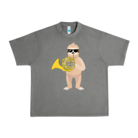 Tornado funny sloth wearing sunglasses playing french horn Urban Heavy Tee - linhVisuals