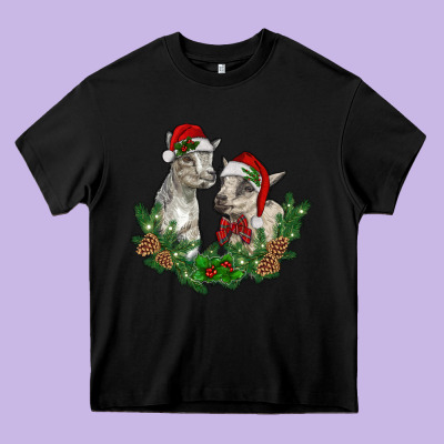 Christmas Baby Goats Heavy Core Tee Designed By Ranaportraitstore