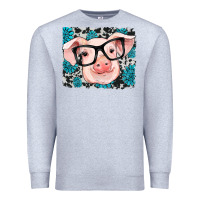 Heather Grey gemstone and cowhide pig Premium Sweatshirt - RanaPortraitStore