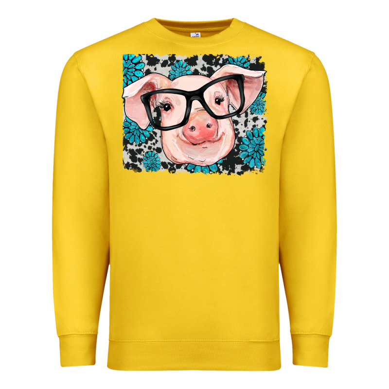 Gemstone And Cowhide Pig Premium Sweatshirt by RanaPortraitStore | Teevron
