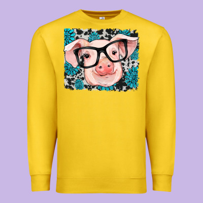 Gemstone And Cowhide Pig Premium Sweatshirt Designed By Ranaportraitstore