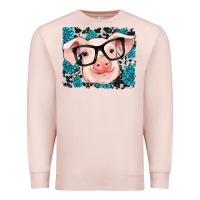 Pale Pink gemstone and cowhide pig Premium Sweatshirt - RanaPortraitStore