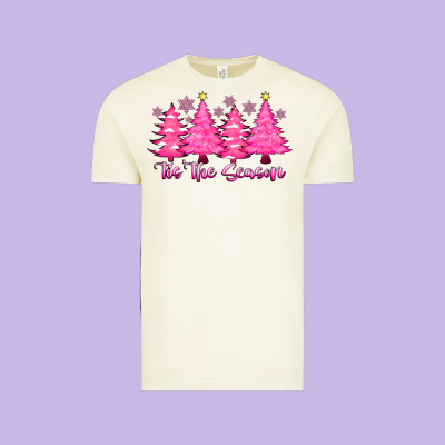Tis The Season Pink Trees Vintage Tee Designed By Cowhidedigitalart