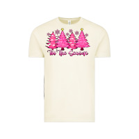 Vintage Arctic Tis the Season Pink Trees Vintage Tee - CowhideDigitalArt