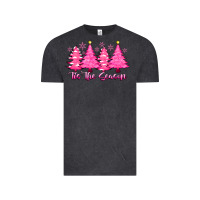 Vintage Black Tis the Season Pink Trees Vintage Tee - CowhideDigitalArt