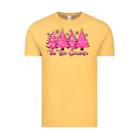 Vintage Mustard Tis the Season Pink Trees Vintage Tee - CowhideDigitalArt