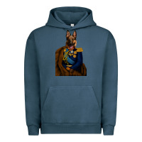 Pigment Midnight Navy Pet Portraits, Custom Pet Portraits, Renaissance Pet Portraits, Custom Urban Hoodie - RanaPortraitStore