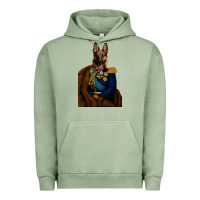 Pigment Oil Green Pet Portraits, Custom Pet Portraits, Renaissance Pet Portraits, Custom Urban Hoodie - RanaPortraitStore