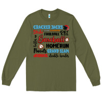 Army Green baseball typography words Long Sleeve Tee - Artiststas
