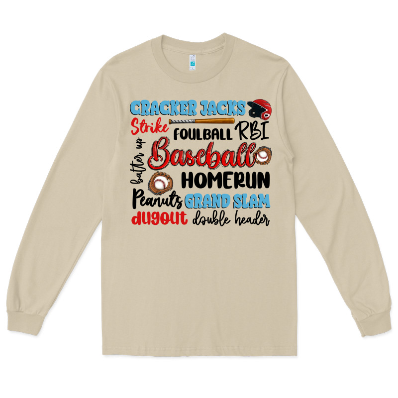Baseball Typography Words Long Sleeve Tee by Artiststas | Teevron