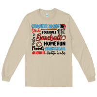 Mushroom baseball typography words Long Sleeve Tee - Artiststas