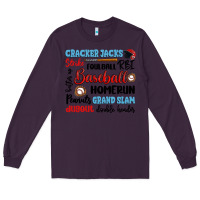 Plum baseball typography words Long Sleeve Tee - Artiststas