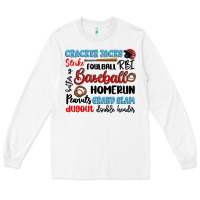 White baseball typography words Long Sleeve Tee - Artiststas