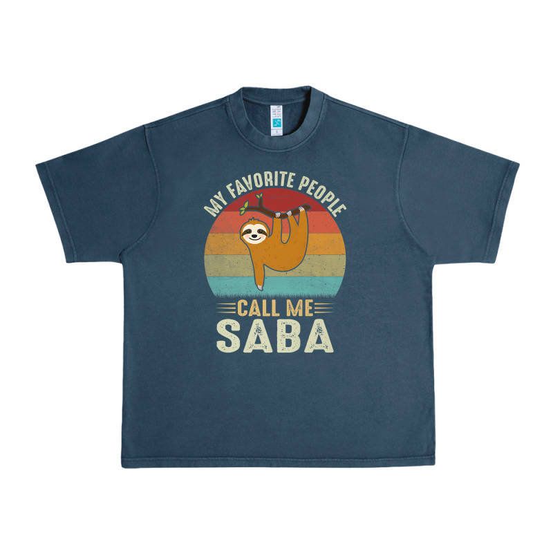 Mens My Favorite People Call Me Saba Cute Sloth Lover Grandpa Premium Urban Heavy Tee by linhVisuals | Teevron
