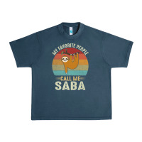 Midnight Navy mens my favorite people call me saba cute sloth lover grandpa premium Urban Heavy Tee - linhVisuals