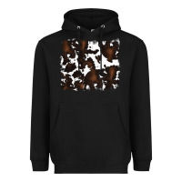 Black cowhide Heavyweight Hoodie - RanaPortraitStore