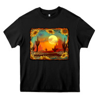 Black western desert sunset background Heavy Core Tee - RanaPortraitStore