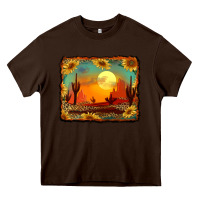 Chocolate Brown western desert sunset background Heavy Core Tee - RanaPortraitStore