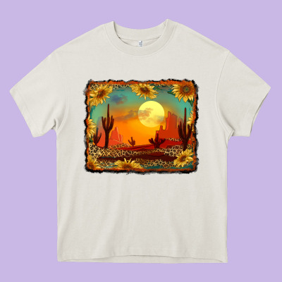 Western Desert Sunset Background Heavy Core Tee Designed By Ranaportraitstore