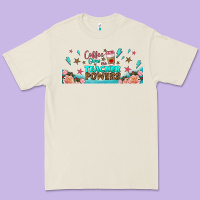 Coffe Gives Me Teacher Powers Libbey Glass Premium Tee Designed By Bundleandbundleshop