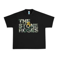 Black THE STONE ROSES GREEN Urban Heavy Tee - linhVisuals