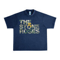 Navy THE STONE ROSES GREEN Urban Heavy Tee - linhVisuals