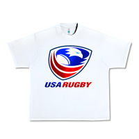 White usa rugby Urban Heavy Tee - linhVisuals