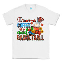 White I Run On Coffee And Basketball Frappe Classic Tee - FaDigitalArtStudio