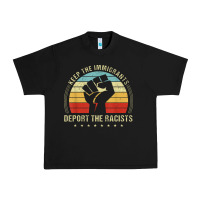 Black keep the immigrants deport the racists Urban Heavy Tee - linhVisuals