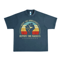 Midnight Navy keep the immigrants deport the racists Urban Heavy Tee - linhVisuals