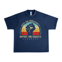 Navy keep the immigrants deport the racists Urban Heavy Tee - linhVisuals