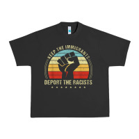 Pigment Black keep the immigrants deport the racists Urban Heavy Tee - linhVisuals