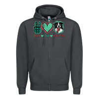 Smoke Peace Love Border Collie Zipper Hoodie - Jasminsmagicworld