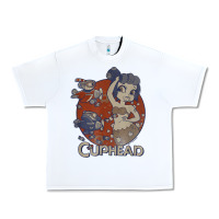 White cuphead cala maria airplane attack t shirt Urban Heavy Tee - linhVisuals