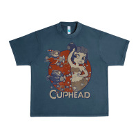 Midnight Navy cuphead cala maria airplane attack t shirt Urban Heavy Tee - linhVisuals