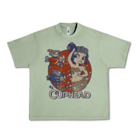 Oil Green cuphead cala maria airplane attack t shirt Urban Heavy Tee - linhVisuals