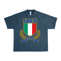 Midnight Navy italian rugby federation Urban Heavy Tee - linhVisuals