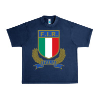 Navy italian rugby federation Urban Heavy Tee - linhVisuals