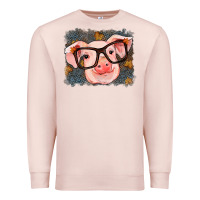Pale Pink Fall Autumn Pig Premium Sweatshirt - RanaPortraitStore
