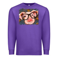 Purple Fall Autumn Pig Premium Sweatshirt - RanaPortraitStore