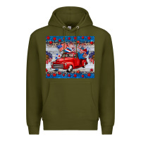 Army Green american truck 4th of july tumbler Premium Hoodie - BarkalooDesign
