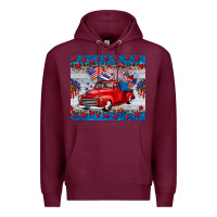 Burgundy american truck 4th of july tumbler Premium Hoodie - BarkalooDesign