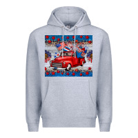 Heather Grey american truck 4th of july tumbler Premium Hoodie - BarkalooDesign