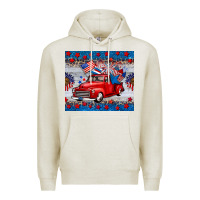 Oatmeal Heather american truck 4th of july tumbler Premium Hoodie - BarkalooDesign