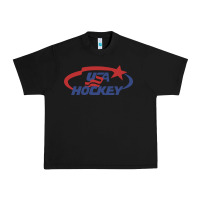 Black usa hockey Urban Heavy Tee - linhVisuals