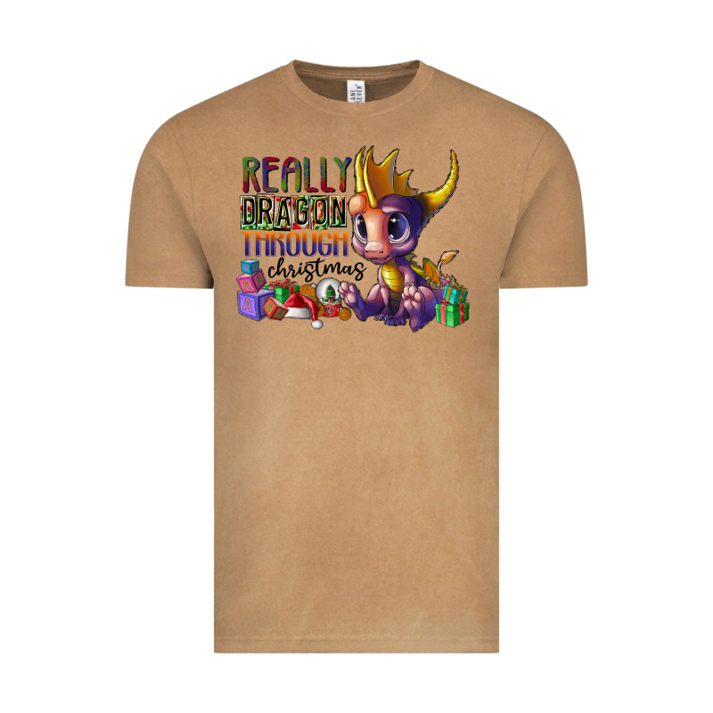 Real Dragon Through Christmas Vintage Tee by CowhideDigitalArt | Teevron