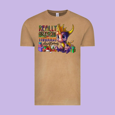 Real Dragon Through Christmas Vintage Tee Designed By Cowhidedigitalart